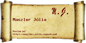 Maszler Júlia névjegykártya