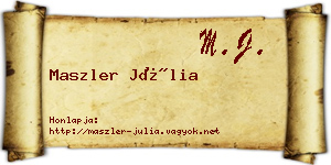 Maszler Júlia névjegykártya